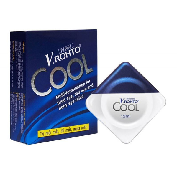 ROHTO V Cool Eye Drops: Amino Acid & Vitamin Formula for Tired, Red, Itchy Eyes (12ml)