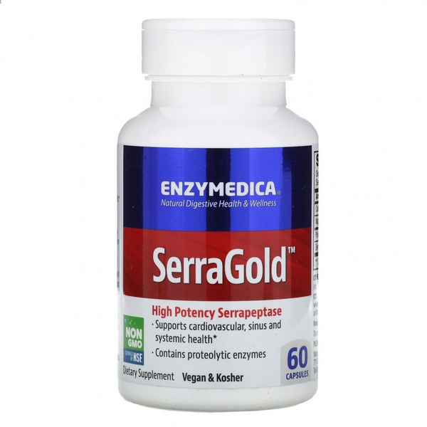 Enzymedica SerraGold Serrapeptase: Digestive Support, 60 Capsules