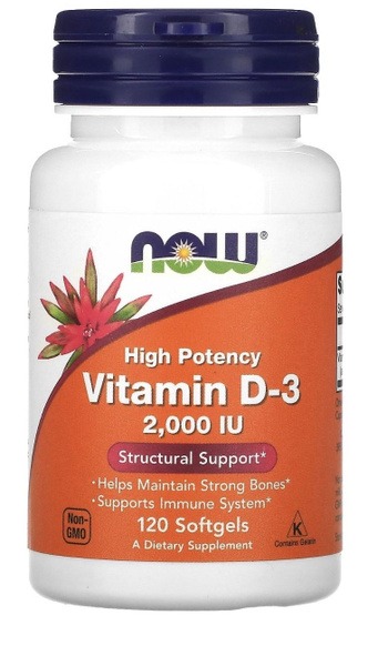 NOW Foods Vitamin D3 2000 IU - 120 Capsules