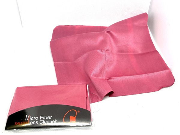 Pink Microfiber Glasses Cleaning Cloth