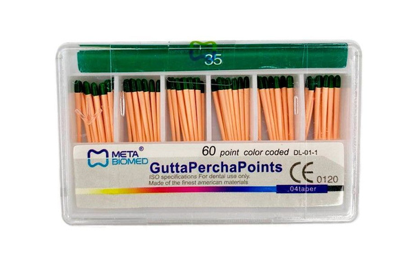 Gutta Percha Points 0.4 Taper #35 by Meta Biomed (60/pack)