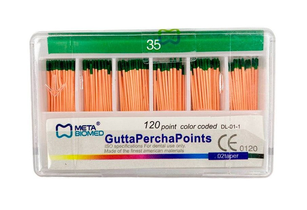 Meta Biomed Gutta-Percha Points Size 35, 0.2mm - 120 Pack