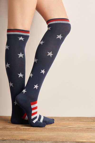 Compression Socks Red Heat - Dark Blue & Red
