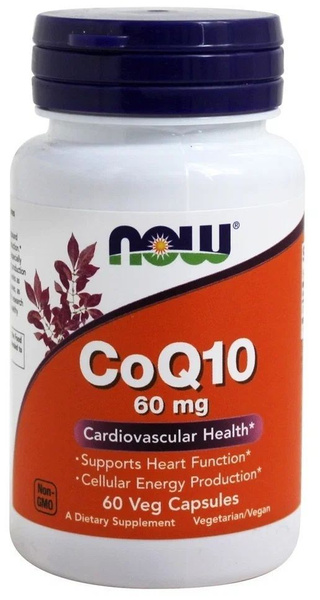 NOW CoQ10 60mg, 60 Veggie Caps: Supports Heart & Vascular Health