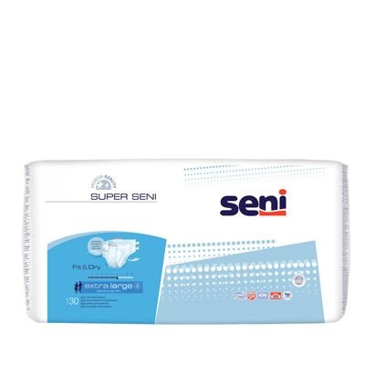 Super Seni Extra Large Adult Diapers (Size 4), 130-170cm Waist, 30 Count
