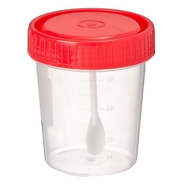 Sterile 60ml Plastic Biomaterial Container with Spoon
