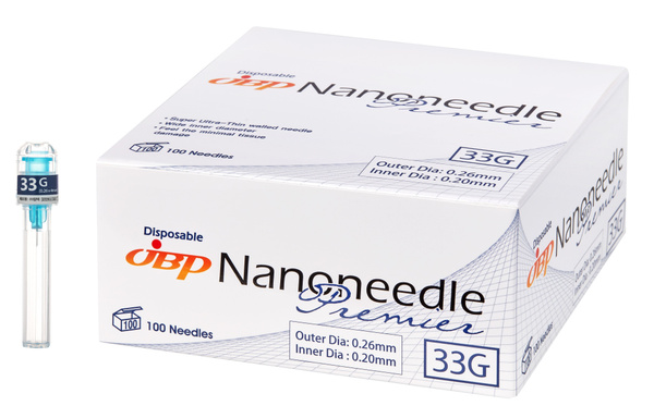 Nanoneedle 33G Injection Needles (100 Pack) - 0.26 x 4mm