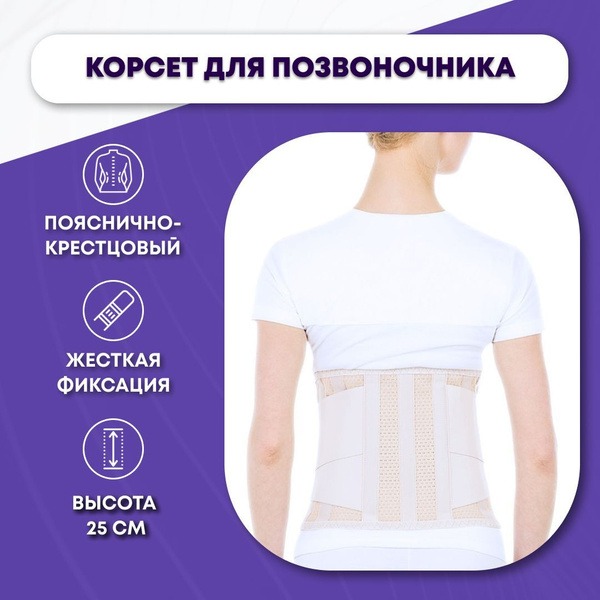 Back Support Belt with Strong Lumbar Sacral Support (24cm, 6 Metal Stays) - Trives T.58.17
