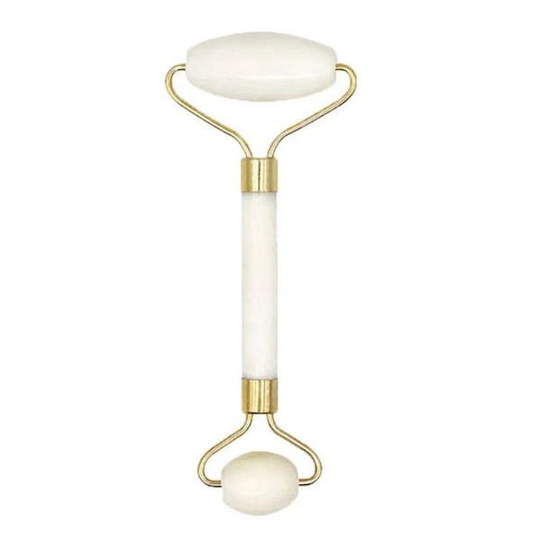 Double-Sided White Jade Roller for Nail Art & Massage