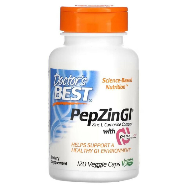 Doctor's Best PepZinGI Zinc Carnosine Supplement - 120 Veggie Caps