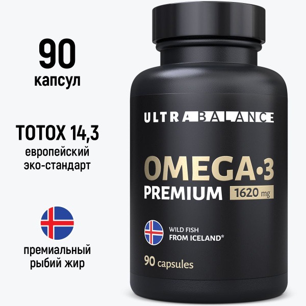 UltraBalance Omega-3 Capsules: Prenatal & Men's Fish Oil Supplement (90 Count)