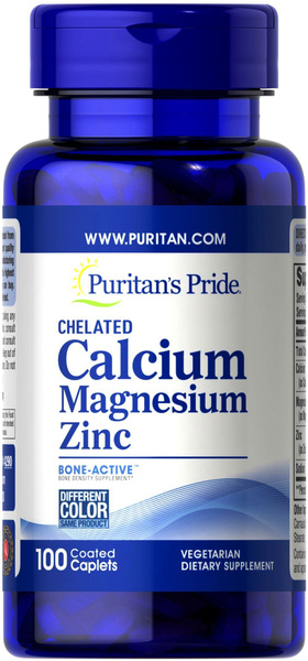 Puritan's Pride Chelated Calcium Magnesium Zinc (100 Caplets)