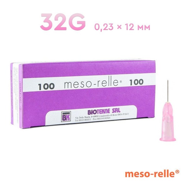 Meso-relle 32G Mesotherapy Needles (0.23 x 12mm), 5 Pack