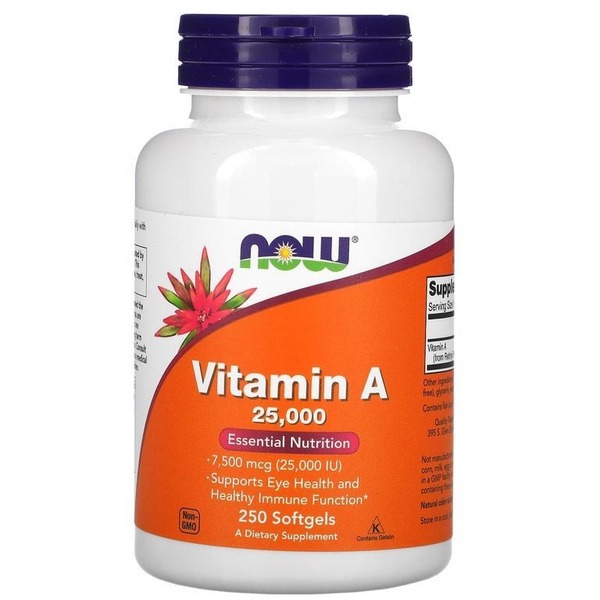Vitamin A 7500 mcg (25,000 IU): Boost Immunity & Vision - 250 Capsules