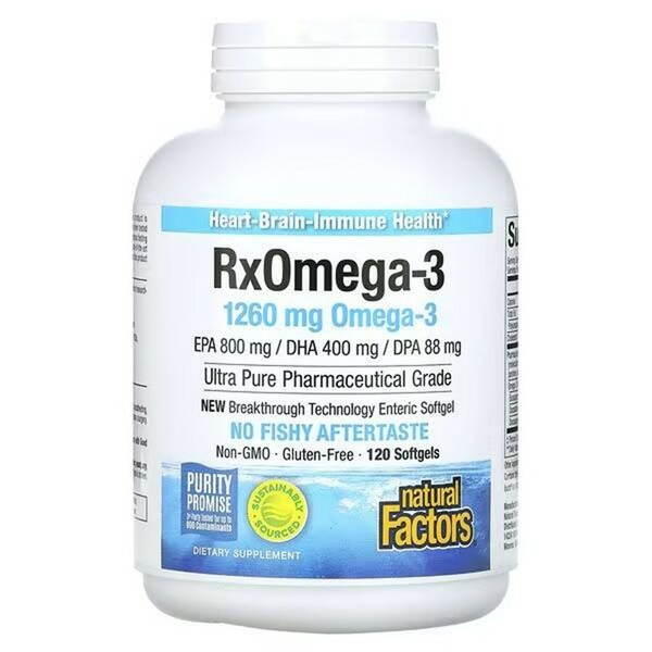 Natural Factors Rx Omega-3 Fish Oil 120 Softgels - EPA/DHA
