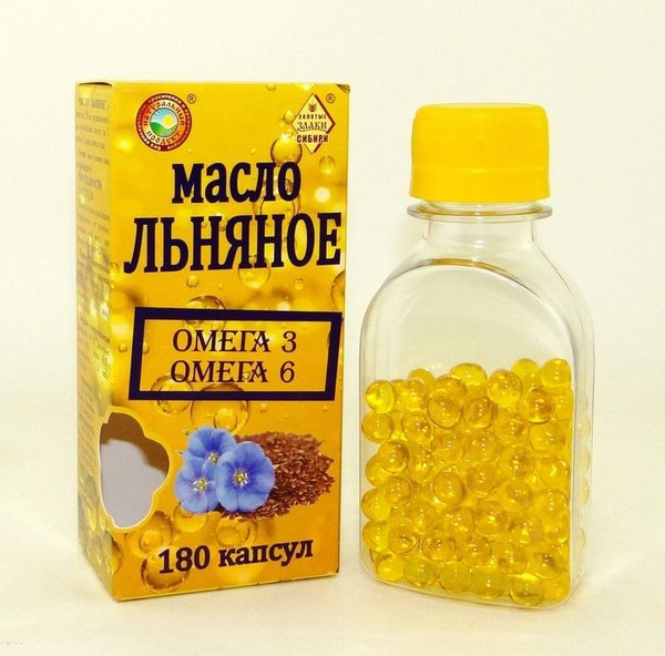 Siberian Golden Grains Flaxseed Oil Omega-3 & Omega-6 - 180 Capsules