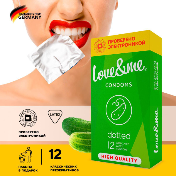 LOVE&ME Dotted Condoms: Thin, Lubed, 12 Pack