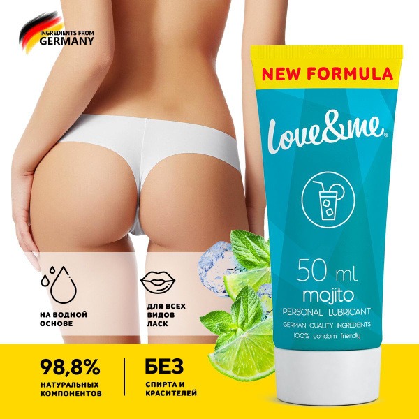 Water-Based Edible Anal Lubricant for Women - LOVE&ME Mojito 50ml