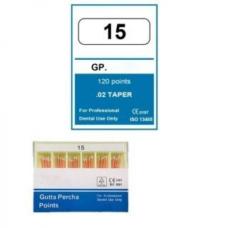 NeoHealth #15 Gutta-Percha Points, 0.02 Taper, 120 Pack