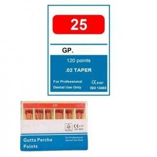 NeoHealth Gutta-Percha Points: .02 Taper, Size 25, 120 Pack