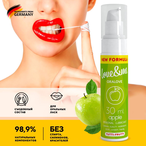 Tutti-Frutti Flavored Edible Lubricant for Women: Water-Based, Oral Sex Friendly Gel (30ml)
