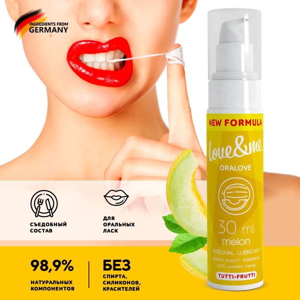 Tutti-Frutti Flavored Water-Based Lubricant for Oral Sex - 30ml