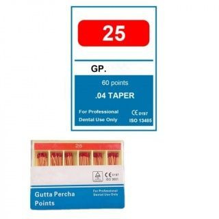 NeoHealth #25 Size 0.04 Taper Guttap ercha Points (60/Pack)