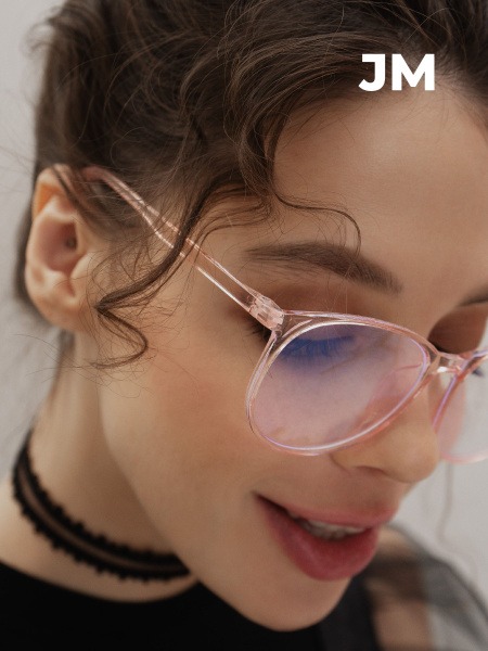 Square Pink Computer Glasses - Trendy & Stylish