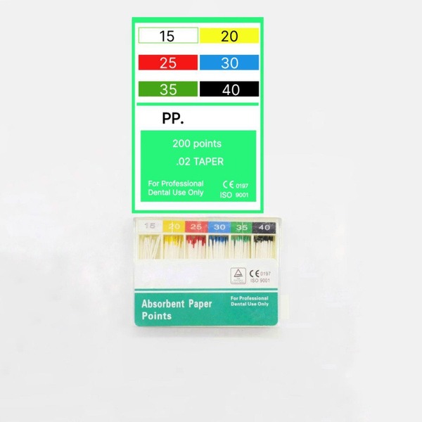 NeoHealth Paper Points: ISO 0.02, Sizes 15-40, 200/pack