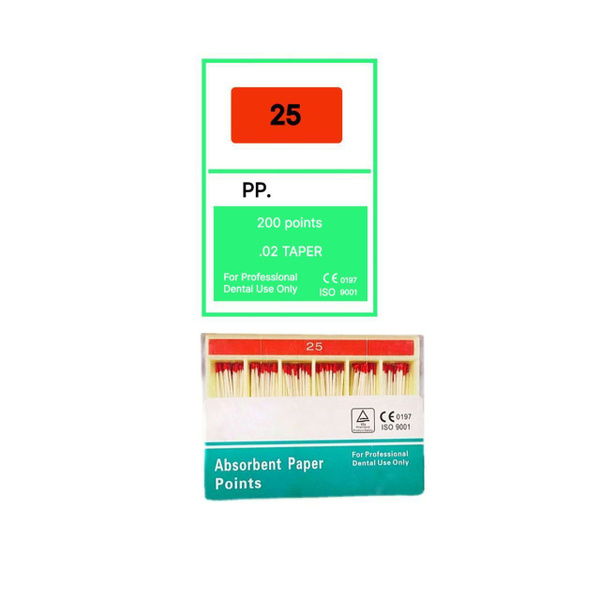 NeoHealth Endo Paper Points, Size 25, 0.02 Taper, 120/Pack