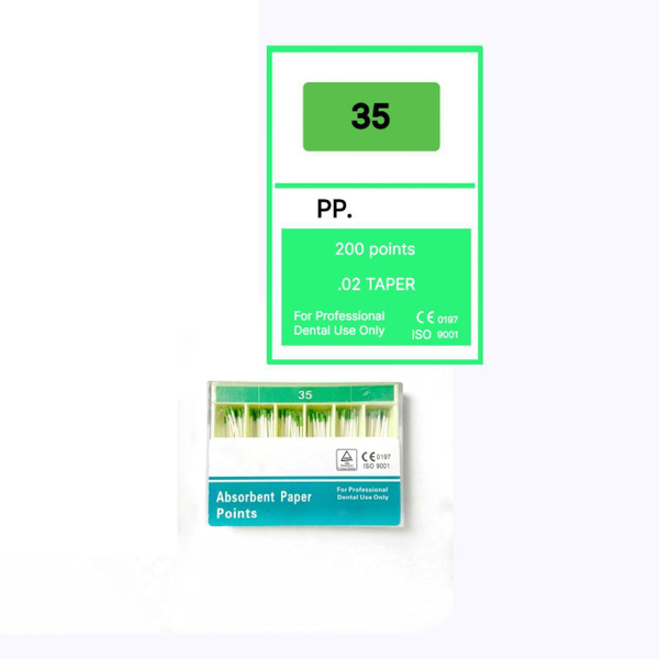 Absorbent Paper Points (5 Packs): 0.02-0.035 Taper, 120/Pack (Total 600)