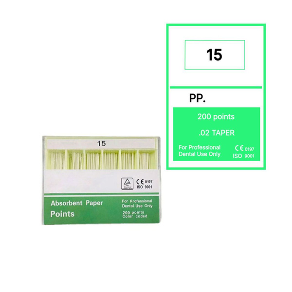 NeoHealth Paper Points: Size 15, 0.02 Taper, 200/Pack