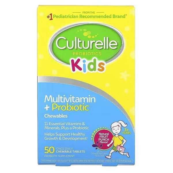 Culturelle Kids' Multivitamin Gummies with Probiotics (Ages 3-12, 50 Count)