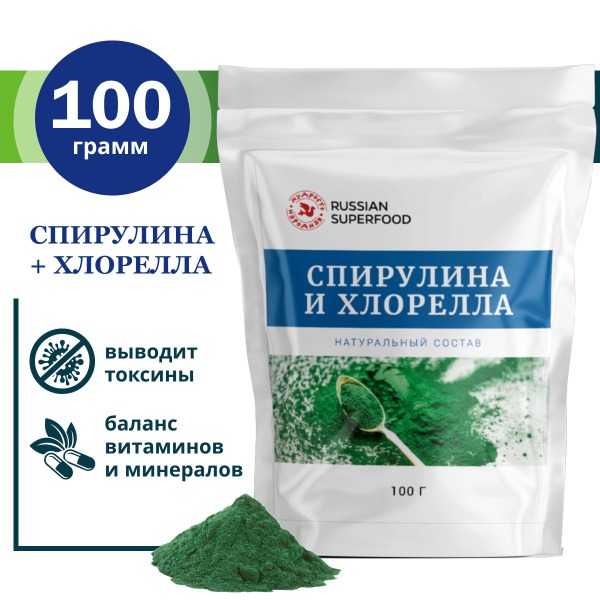 Spirulina & Chlorella: Plant Protein & Vitamin Complex for Weight Loss & Blood Sugar Support (100g)
