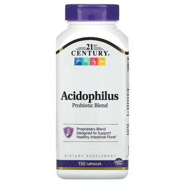 21st Century Acidophilus Probiotic Supplement: Gut Health Support, 150 Capsules