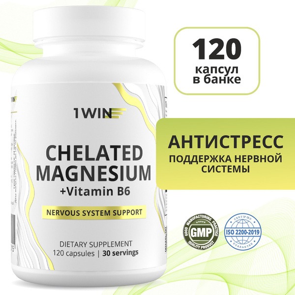 Magnesium Bisglycinate with Vitamin B6 (Vegan Capsules, 120 Count)