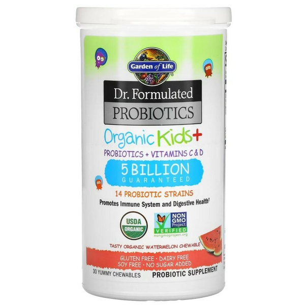 Garden of Life Dr. Formulated Organic Kids' Watermelon Probiotics (30 Chewables)