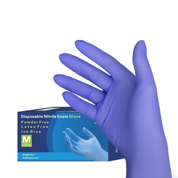 Pulin Purple & Blue Nitrile Gloves (Medium, 50 Pairs) - 3.5g Thickness