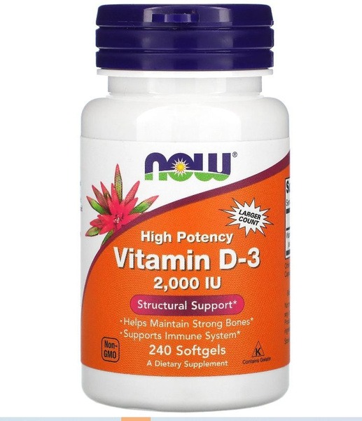 Now Foods Vitamin D3 2000 IU (240 Capsules)