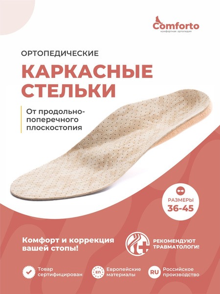 Comforto Orthotic Insoles for Flat Feet: Arch Support & Pain Relief