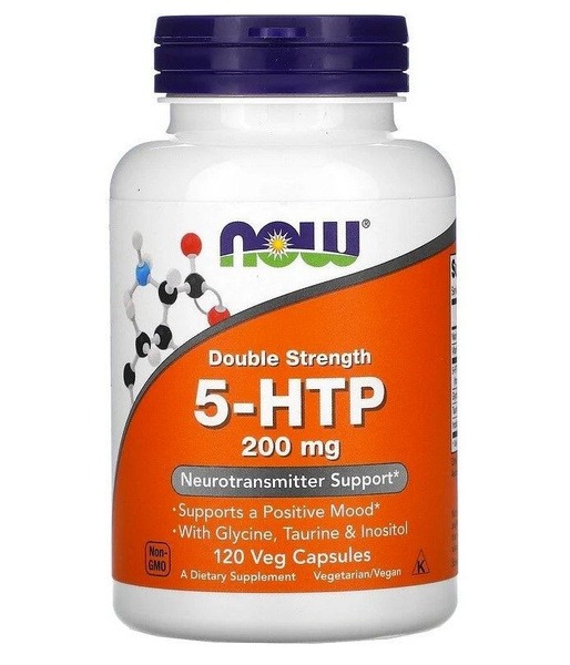 NOW 5-HTP 200mg 120 Capsules (670mg Total)