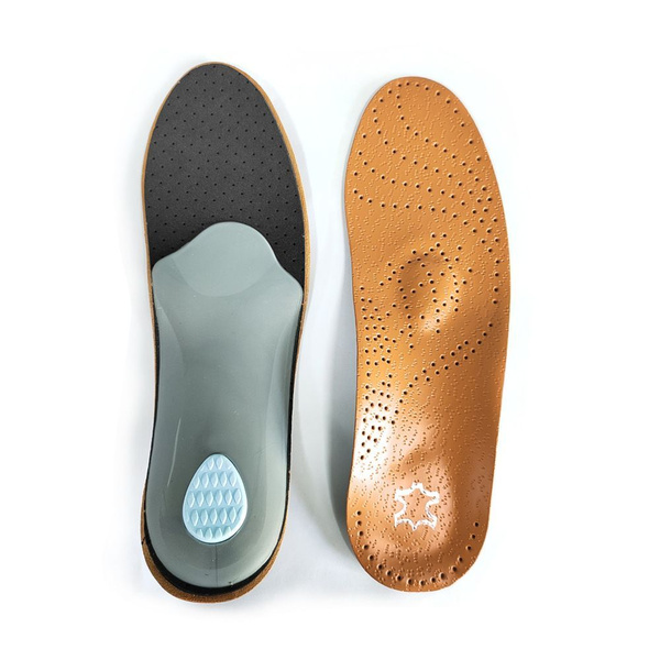 Supportive Leather Orthotic Insoles: Arch Support for Flat Feet, Bunions & Heel Spurs