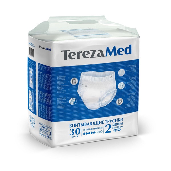 TerezaMed Diapers Size Medium (30 Count) - Waist 29"-43"