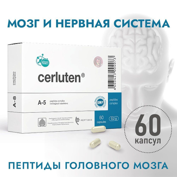 Cerluten (Khavinson Peptides): Brain & CNS Support Supplement - 60 Capsules