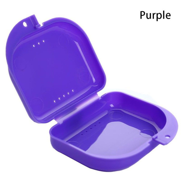 Small Purple Denture Case: Storage Container for Partial & Full Dentures