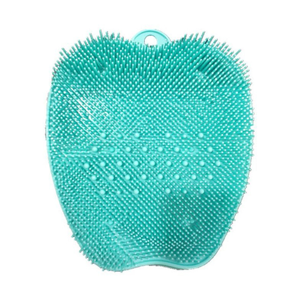 Non-Slip Bath Mat with Massage Surface & Suction Cup Brush