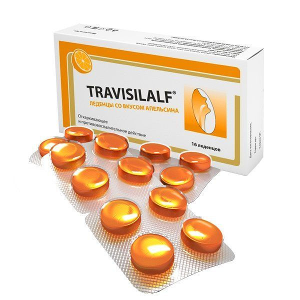 Travisilalf Orange Flavored Lozenges (Dietary Supplement) - 16 x 2.5g