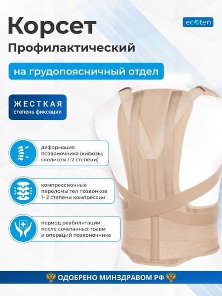 Back Support Brace with 4 Stays - Size S1 (26-30") - Sale