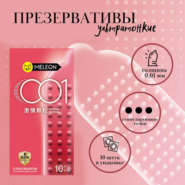 Meleon Ultra Thin Condoms: 0.01mm, Dotted Texture