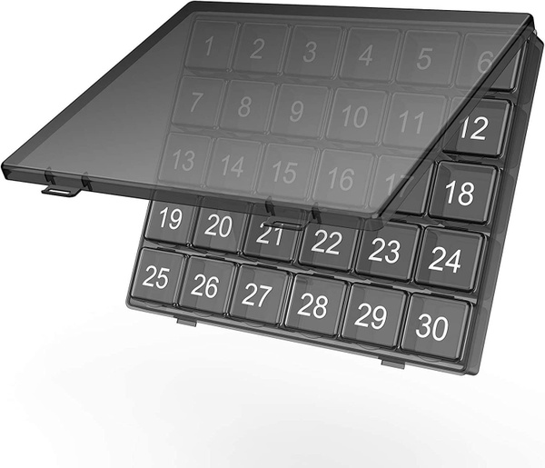 Daily Pill Organizer - 30-Day Travel Case with Large Compartments